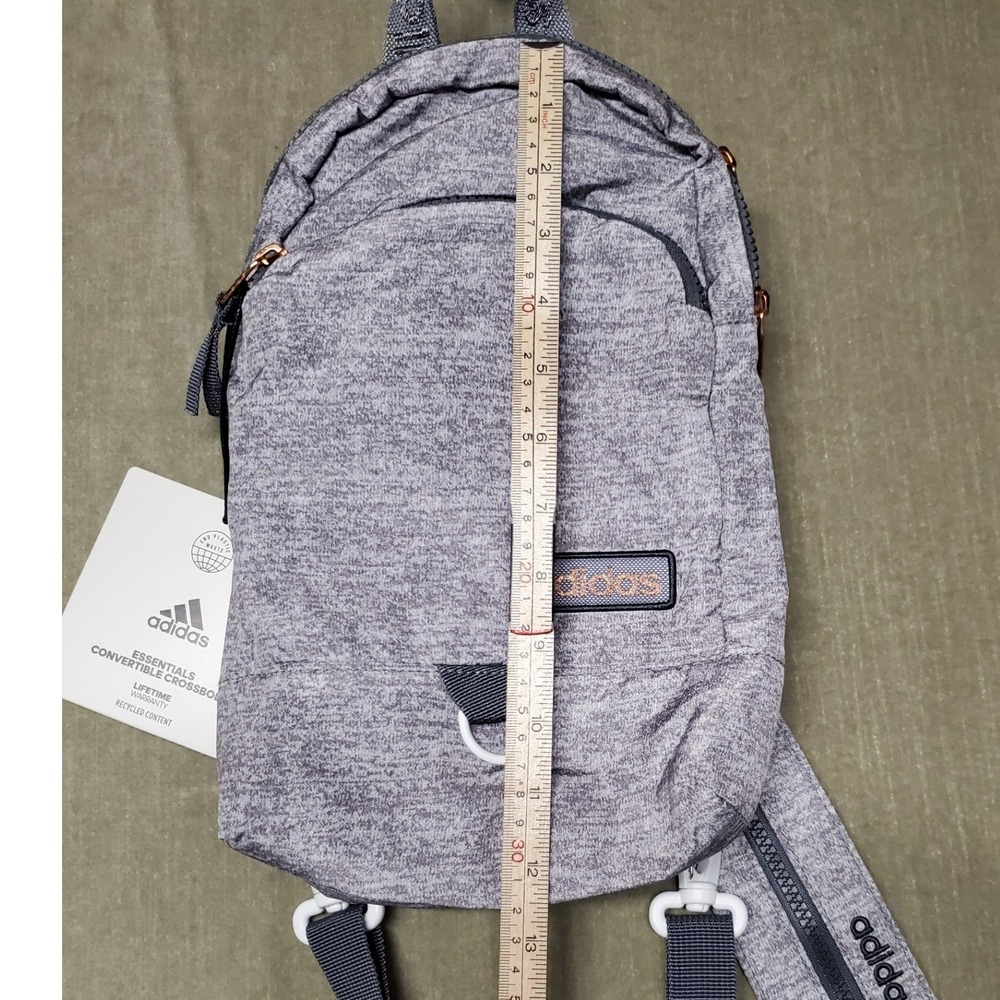 Adidas Essentials Convertible Crossbody Backpack Jersey Grey Rose Gold LP7787 - Picture 6 of 10